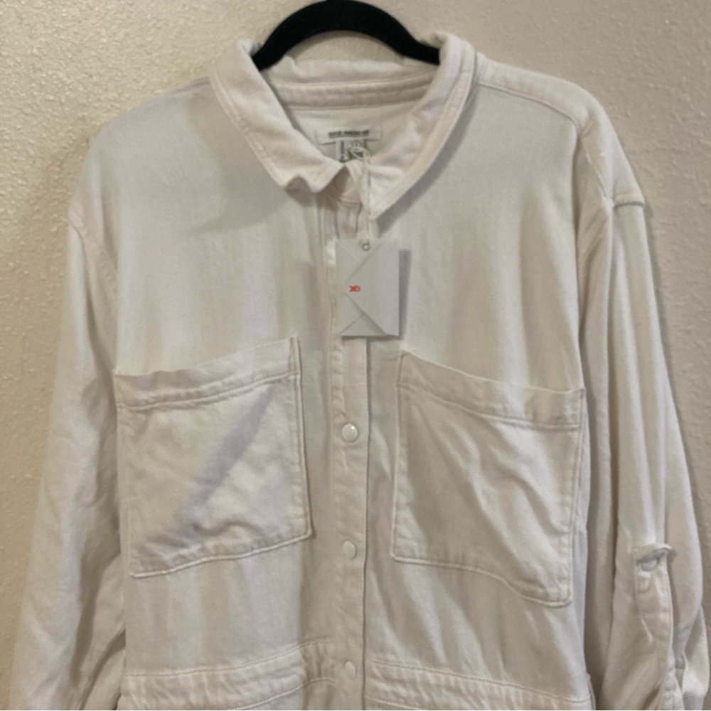Good American Women’s Romper White Collared Size 7 - Picture 7 of 16